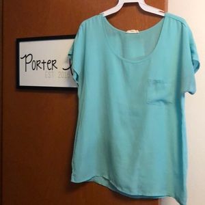 Zenana Teal Blouse with pocket size medium